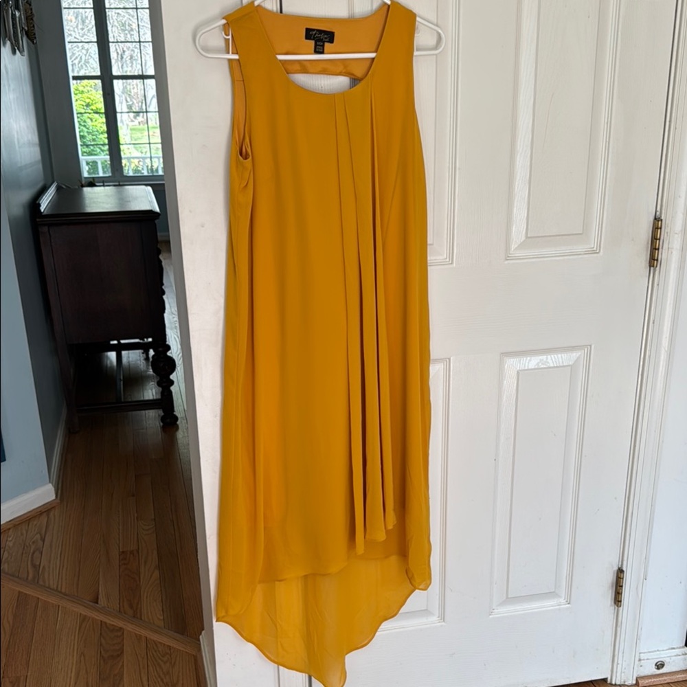 Elegant Yellow Sleeveless Dress. Thalia Sodi. Mustard color.  Never worn.